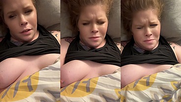 Beautiful ginger playing with playing with pussy