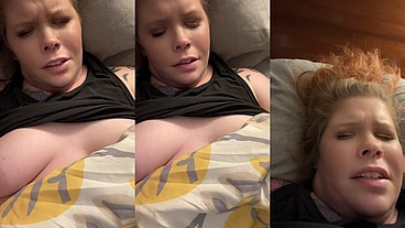 Beautiful ginger playing with playing with pussy
