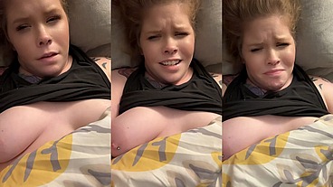 Beautiful ginger playing with playing with pussy
