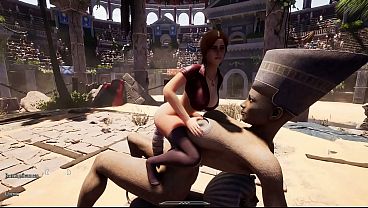 Lara Croft loves to impale her pussy on huge stone penises.