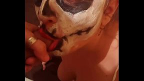 Por halloween me follo a una catrina