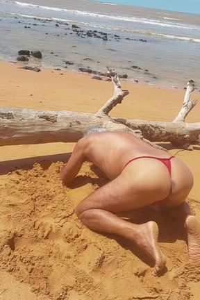 Ladysilva in panties on the beach what a hot ass wanting a male to fuck