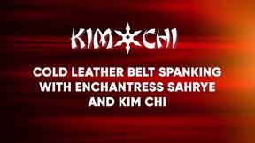 Cold Leather Belt Spanking with Enchantress Sahrye and KimiChi