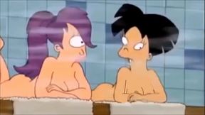 Amy Wong Flashing Tits in the Sauna - Futurama Animated