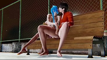 Jinx Rips a Man'_s Cock in Public - LOL Jinx Park Bench handjob