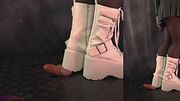 Stomping without Stopping in White Platform Boots - Cock Balls Crush Trample, Shoejob, Bootjob, CBT, Ballbusting, Trampling, Stomping