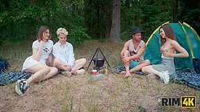 Swap Wives, Mutual Rimming And Anal Fuck In The Forest