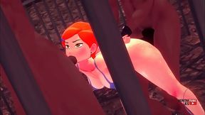 Ben Hentai - Gwen fucked and blowjob in a threesome