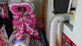 PVC Bonnet Sissy Body Pillow Humping and Vibraitor