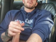 Pulling over to wank my fat cock in the car park