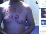 trailer of loser fag humiliation on skype webcam