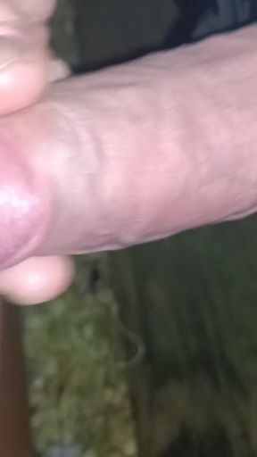 Night Time Outdoor Onesie Wank, Close up Edging and Cumming - Rockard Daddy