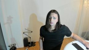 quinn way is too horny and jerks off her female cock