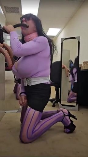 Stunning moment from "DeeDeeSlut69 Horny at the office"