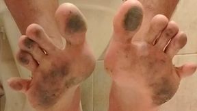 Filthy Ash-Covered Soles After Smoking – Stepping in Ash, Extreme Dirt Close-Ups, Real Dirty Feet