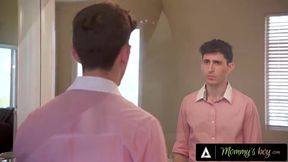 Stepmom-in-law seduces stud with rough titty fuck and raw standing sex