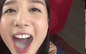 Japanese semen lover iori kogawa eagerly sucking cock and eating cum