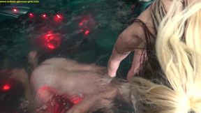 Sadistic glamour monster no mercy under water head trampling!