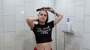 Washing my hair and wetlook (mov)