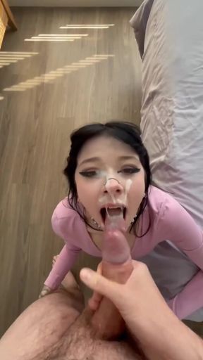 Babe gets a facial then face fucked by her group mates