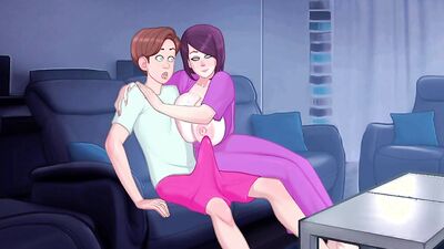 Stepmom with huge tits plays naughty games with stepson in this uncensored hentai