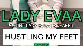 HUSTLING MY FEET - WHITE SNEAKERS SATIN GLOVES | LADY EVAA | 2,7K Version
