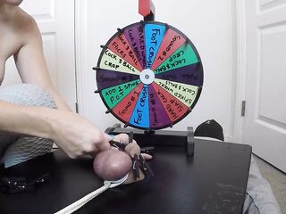 This babe Inserts a 30cm Probe All the Way Into His Rock hard Dong - Playing SADOMASOCHISM Roulette