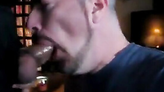 Amateur Dad Gulps Massive Manhood in Suit