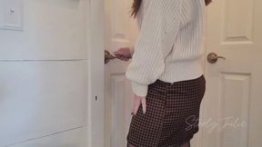 Office Girl Has Accident in Pantyhose