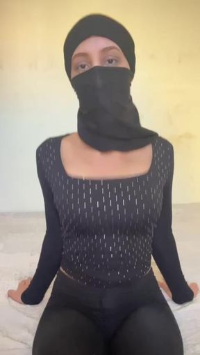 Slutty Hijabi Shows Her Juicy Titties While Whispering Like a Naughty Arab Angel