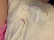 Squishing and playing with my soggy diaper