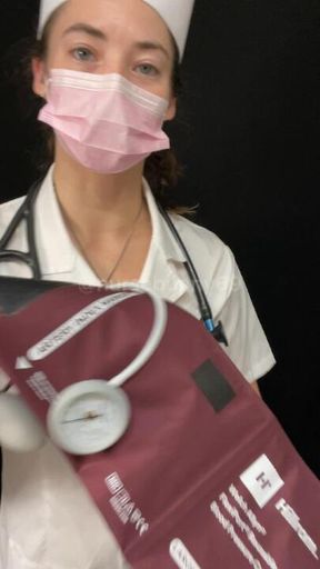 POV BP Cuff Vitals Exam Vintage Nurse Black Stethoscope No Nudity