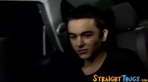 Straight thugs are jacking off and cumming outdoor