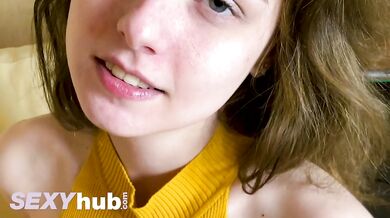 Lockdown Brunette Masturbates Petite Bald Pussy To Orgasm