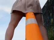 Sissy sits on a cone