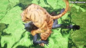 Wolf Crushes Tiger Ass Footjob Frenzy Gushing Cum Destroyed
