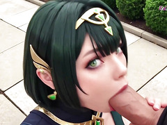 Thicc waifu Nefer’s tits bounce wild before she gets facialed & drenched (AI Sex)