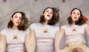 POV riding her trans cock while parents are next door raw