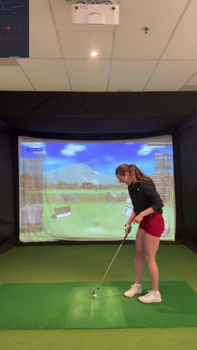 Trying to Golf in a Simulator with My Lush in! Trying Not to Cum While I Swing!