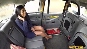 Wild Ebony Passion Sprayed in Steamy Taxi