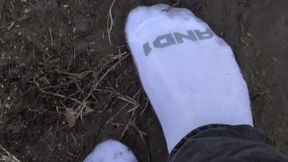 Muddy Walk in AND1 Socks – Dirty Feet Fun Outdoors