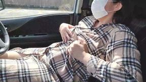 Married Woman Masturbating in the Car