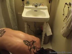 Amateur teen gets pounded hard from behind & drenched in cum