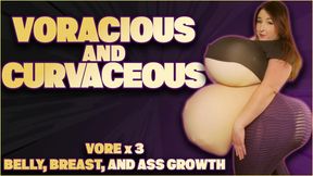 Voracious And Curvaceous - Triple Vore Leads To Triple Growth Breasts Belly And Ass All Expand After Brookes Three Course Meal