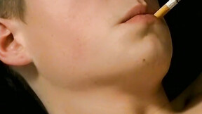 ”Beautiful Jeremiah Johnson shoots load to his cigarette pack after jacking & su”