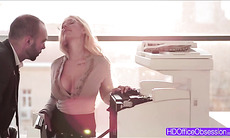 Hot babe secretary Kyra Hot gets ride a bigcock like a cowgirl