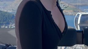 PAWG gives a BJ on the gondola &mdash;  then cream pies me by the fire