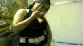 Hot and fat Arab BBW flashing her huge boobies on amateur cam