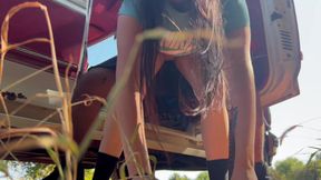 Stop Back Roading and Fuck Me - Outdoor Sex Almost Caught