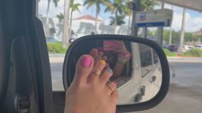 Foot Tease In Car Public Toe Wiggling Feet Fetish Small Teen Petite